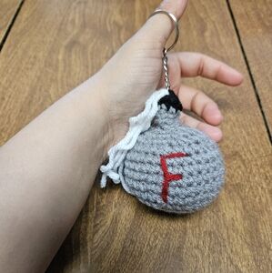 Gray f bomb keychain